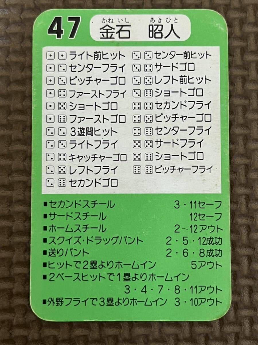 タカラ プロ野球カードゲーム 昭和62年 広島東洋カープ 金石昭人_画像2