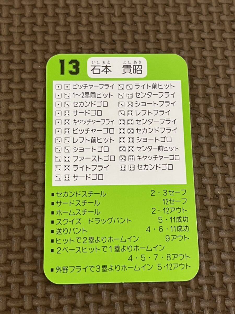 タカラ プロ野球カードゲーム 1991年 近鉄バファローズ 石本貴昭の画像2