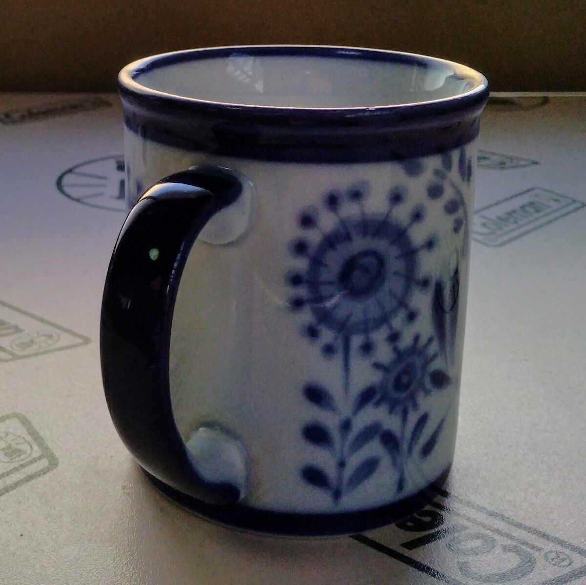 NORDIC マグカップ コーヒー 紅茶 鳥 タンポポ C.J.Peterson Nordic Hand Painted 北欧食器 ビンテージ プラ時の画像5