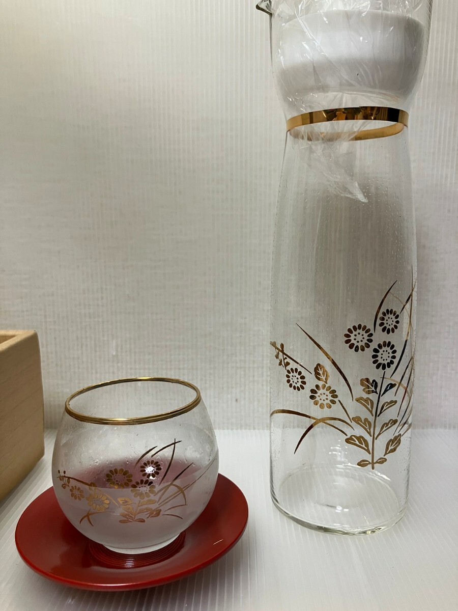 【箱痛み、汚れあり】昭和レトロ KAMEI GLASS カメイグラス 冷茶グラスセットの画像3