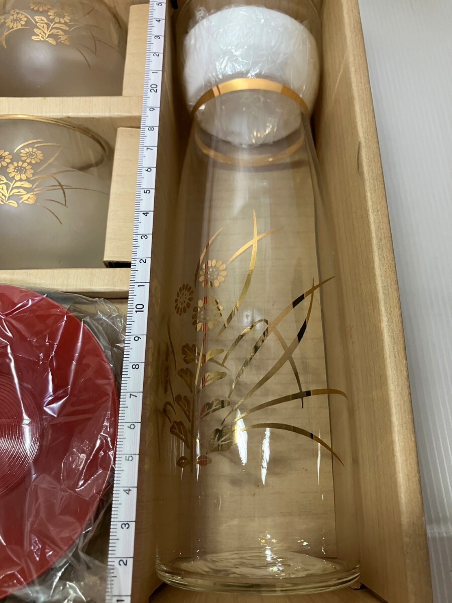【箱痛み、汚れあり】昭和レトロ KAMEI GLASS カメイグラス 冷茶グラスセットの画像4