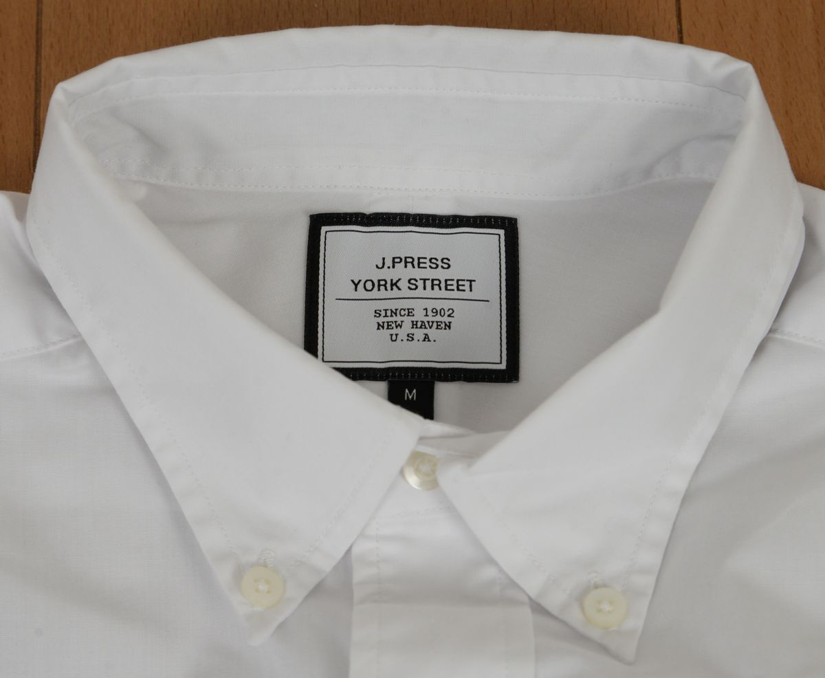 ●J.PRESS YORK STREETジェイプレス長袖ボタンダウンシャツ(M,白,NS0340)新品の画像5