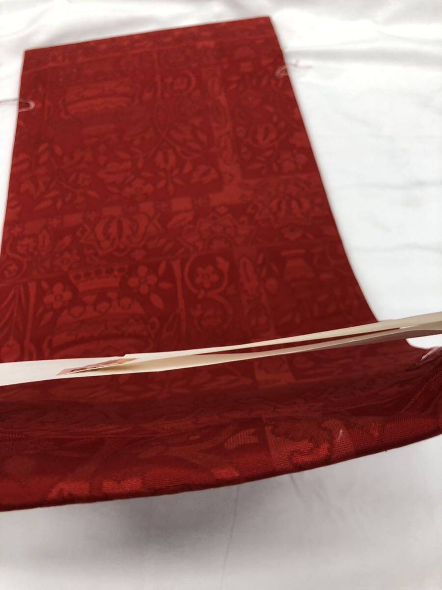 未使用 帯 しつけ糸付き 赤 袋帯 正絹 着物 呉服 壺華の画像5