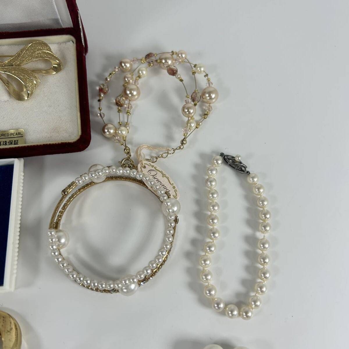 【大量まとめ】リアルパール 本真珠 ブレスレット 指輪 リング ブローチ イヤリング ピアス ジュエリー アクセサリー シルバー イミテの画像3