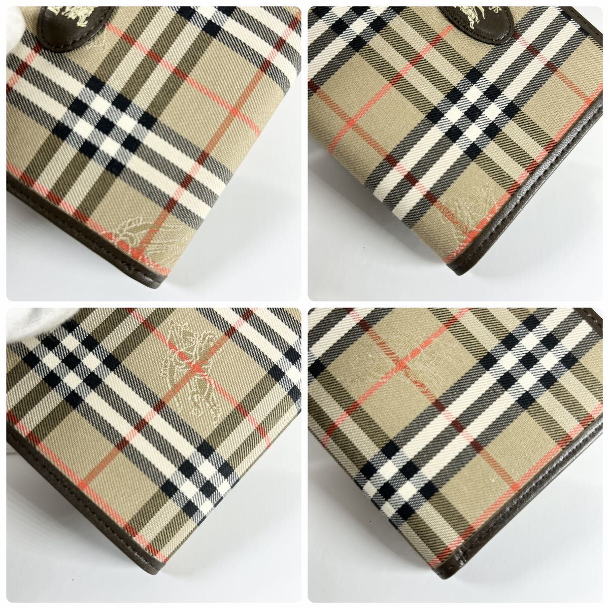 希少1円〜 BURBERRY バーバリー 折財布 レザー ロゴホース カード 札入れ レディース メンズ がま口 コインケースの画像9