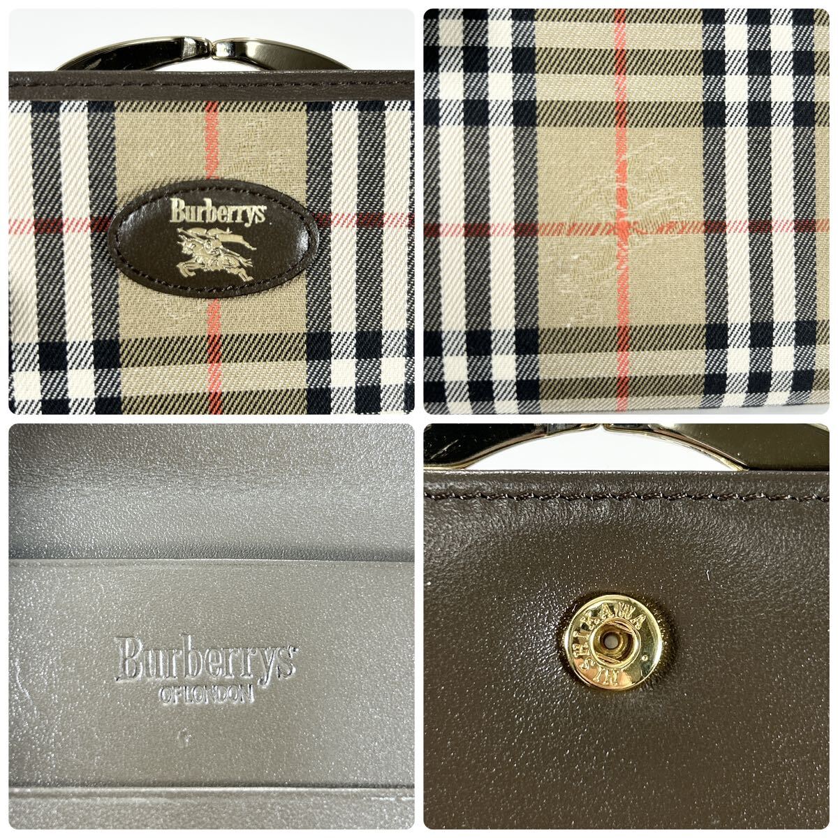 希少1円〜 BURBERRY バーバリー 折財布 レザー ロゴホース カード 札入れ レディース メンズ がま口 コインケースの画像7