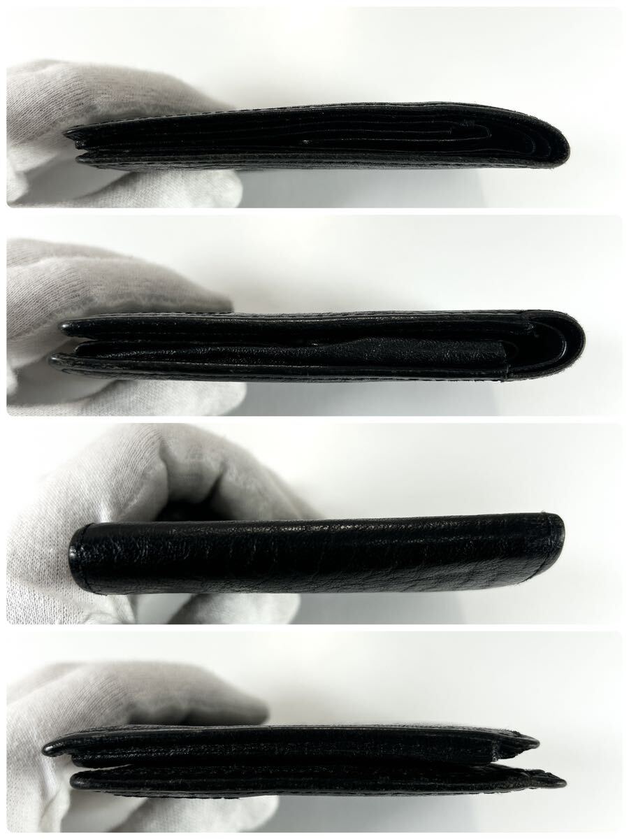 希少1円〜 BURBERRY バーバリー 折財布 レザー ロゴホース カード 札入れ レディース メンズ ブラック 黒系 コインケース 二つ折り財布 の画像9