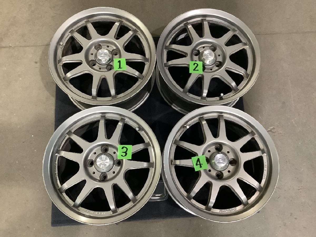 DUNLOP DIREZZA RZF 鍛造 軽量 アルミホイール 4本 15インチ 15×7J +43 PCD100 73mm 4H 1ピース ディレッツァ 社外アルミ 棚M1の画像1