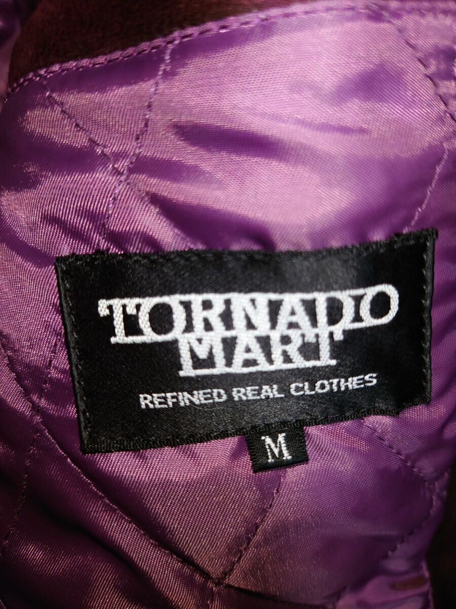 トルネードマート TORNADO MART フェイクスエード ムラ染め ライダースジャケット ブルゾン M パープル系の画像5