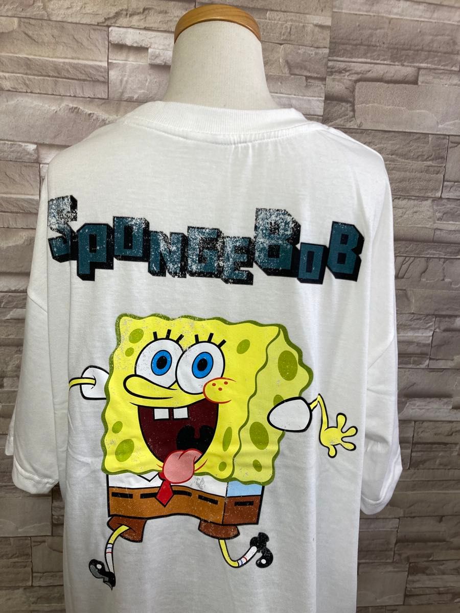 新品　スポンジボブ　半袖Tシャツ　SpongBob　オーバーサイズ　ホワイト