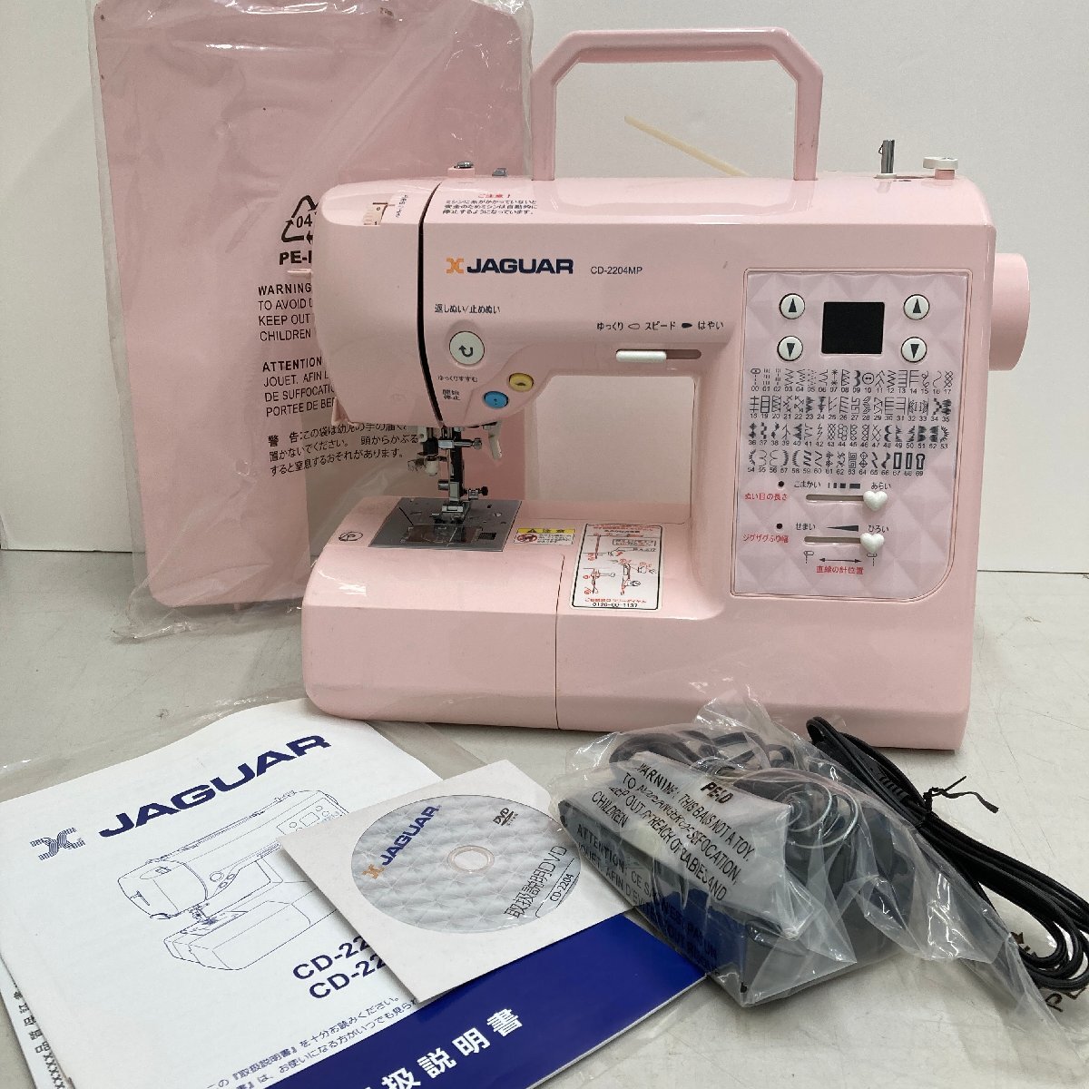 **[6] JAGUAR Jaguar CD-2204MP компьютер швейная машина для бытового использования швейная машина Mill ключ розовый электризация проверка settled 06/041806m**