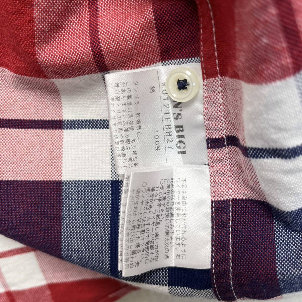 MEN'S BIGI 七分袖シャツ チェックシャツ トップス 日本製の画像4
