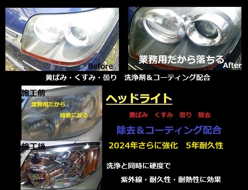 商品番号０３２番 ヘッドライトの黄ばみ・くすみ・曇り・保護コーティング耐久性　５年_画像1