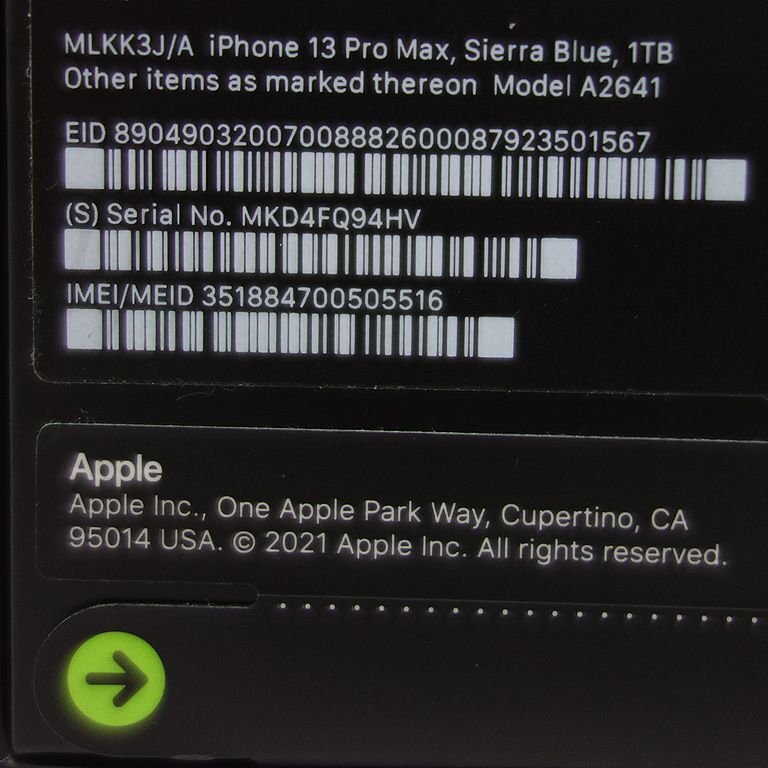新品 未開封 iPhone 13 Pro Max 1TB シエラブルー Appleストア購入品 SIMフリー 送料無料 インボイス可 【k0330-1320-0401】清Tパの画像4