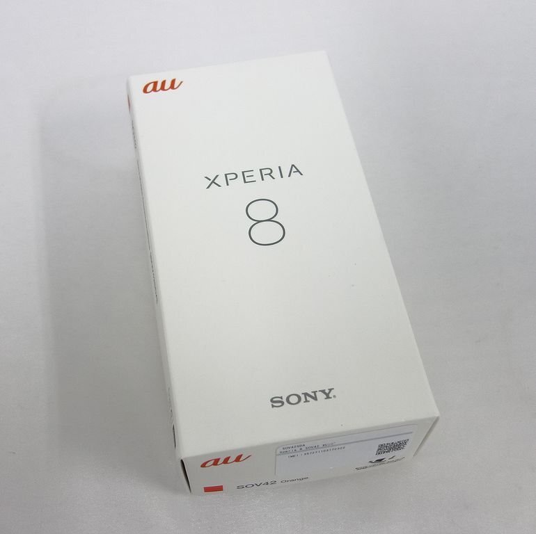 未使用 新品 SIMロック解除済み SONY XPERIA 8 SOV42 オレンジ au インボイス可 送料無料 【T04-110-0412】24清Pの画像1