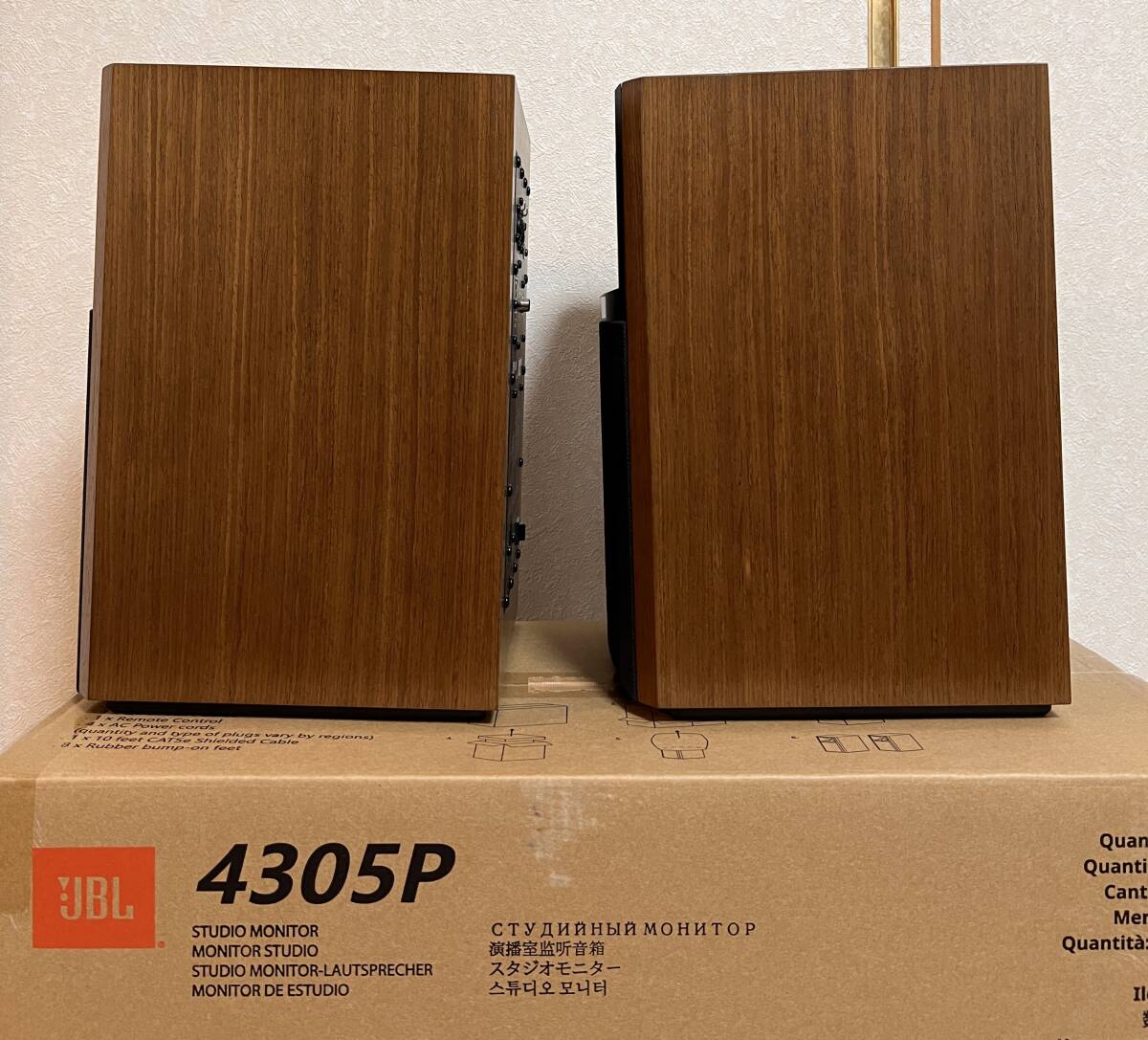 JBL スピーカー ペア 4305P 美品 元箱付 中古 パワード スタジオモニター Natural Walnutの画像6