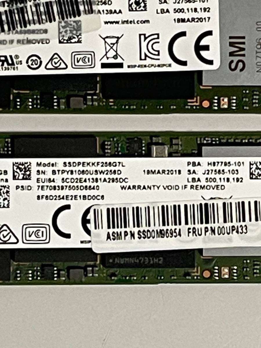 送料無料 フォーマット済 M.2 SSD 256GB 5個セット intel/インテル製 SSDPEKKF256G7L 256GB M2 SSD SATA3 NVMeの画像4
