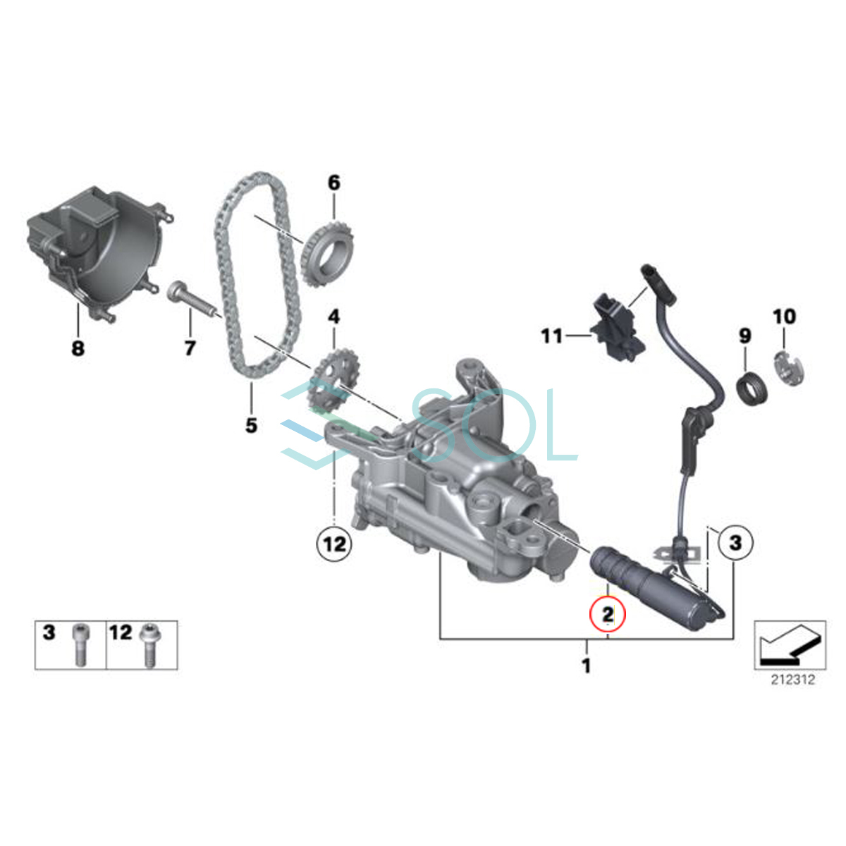 BMW MINI R55 R56 R57 R58 R59 R60 R61 エンジン オイルポンプソレノイドバルブ ワンクーパー クーパーS JCW 11417647238 11418601642_画像3