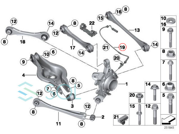 BMW F30 F31 F80 リア スピードセンサー ABSセンサー 左右共通 320d 320i 328i 335i M3 34526884421 34526791225 出荷締切18時_画像5