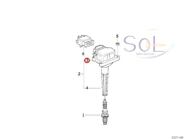 BMW E53 X5 Z3 イグニッションコイル ○型 2.0 2.2i 2.8 3.0i 4.4i 12131703228 12131748018 12131748017 出荷締切18時_画像2