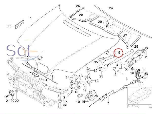 BMW E46 エンジンフードダンパー ボンネットダンパー 左右セット 318i 320i 323i 325i 328i 330i 51238202688 出荷締切18時_画像2