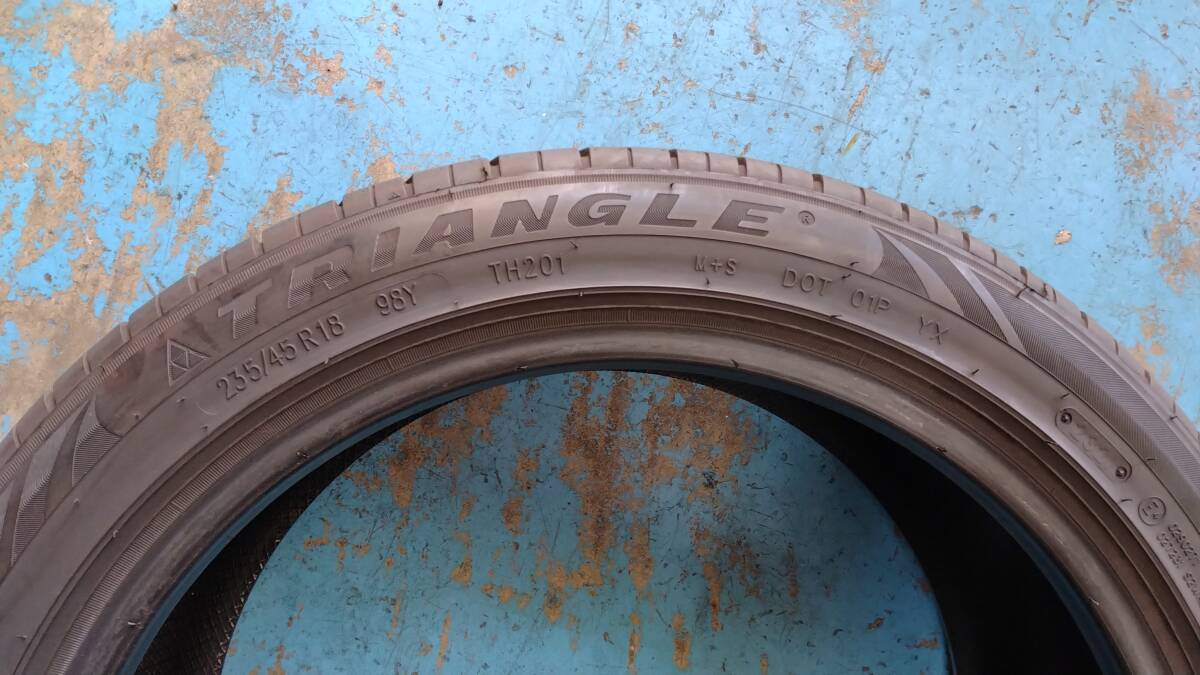 【即落札設定】★2021年製★ バリ山♪ 235/45R18 TRIANGLE SPORTEX 中古 4本 トライアングル 235/45/18 クラウン マークX カムリの画像2