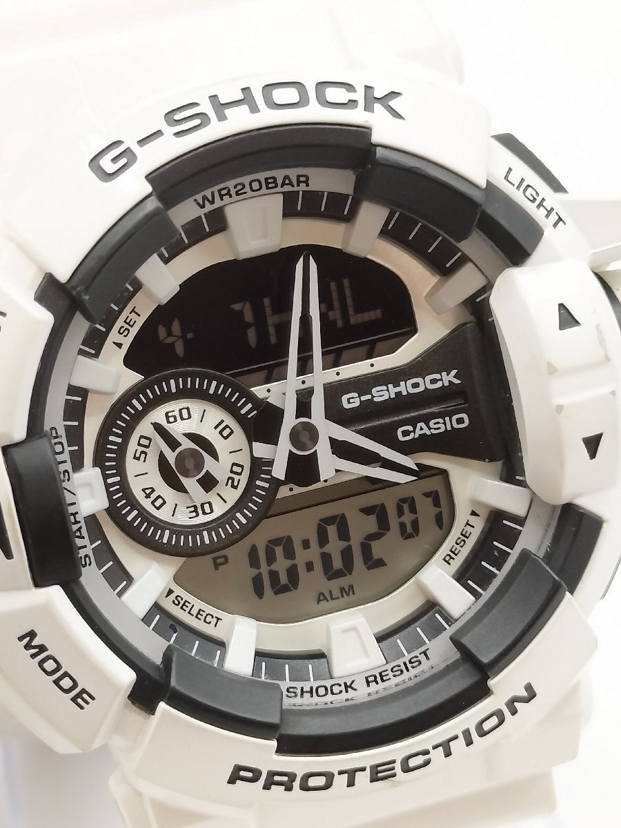 １円～ カシオ CASIO G-SHOCK デジアナ メンズ腕時計 GA-400- QZ Gショック ホワイト デジアナ 通電品 J303-1の画像4