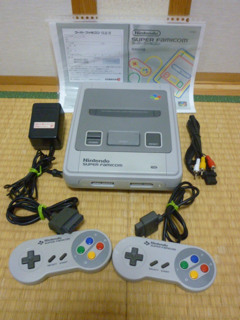 〔クリーニング198〕スーパーファミコン(中期型)　SFC　フルセット　分解清掃　除菌　動作確認済み　取説コピー付き_フルセット（取説コピー付き）