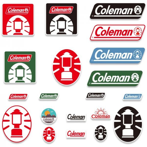 Coleman コールマン ステッカー 20枚 アウトドア シール キャンプ 車中泊 BBQ ナイフ テント cb缶 od缶 ランタン 折りたたみ 製 コンパクトの画像3