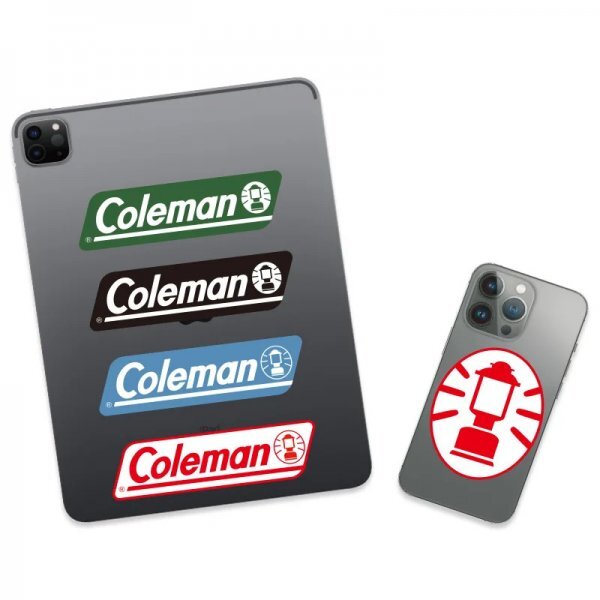 Coleman コールマン ステッカー 20枚 アウトドア シール キャンプ 車中泊 BBQ ナイフ テント cb缶 od缶 ランタン 折りたたみ 製 コンパクトの画像4