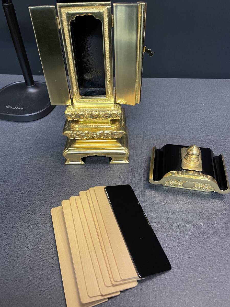 まごころ堂 未使用品 国産高級位牌 純三方金 本金箔 本金メッキ まごころ堂 未使用品 国産高級位牌 純三方金 本金箔 本金メッキ