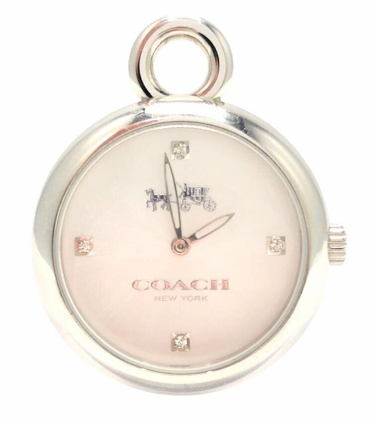 1円~ COACH コーチ Hangtag ハングタグ レディース 腕時計 バングルウォッチ 111.7.14.1347 NEW YORK クォーツ式 QZ シルバー 稼働 の画像1