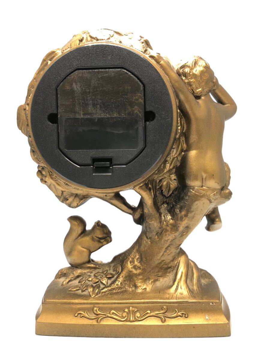 CITIZEN シチズン 置時計 天使 エンジェル 栗鼠 リス ぶどう 動作品 クォーツ式 アンティーク調 ゴールド インテリア レトロ 置き時計 の画像3