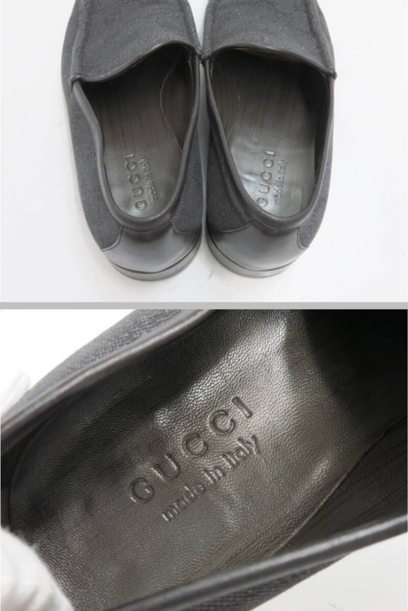 グッチ GGキャンバス メンズスリッポン size 41 1/2 E 靴 シューズ 黒 ブラック系 GUCCI 18682607の画像4