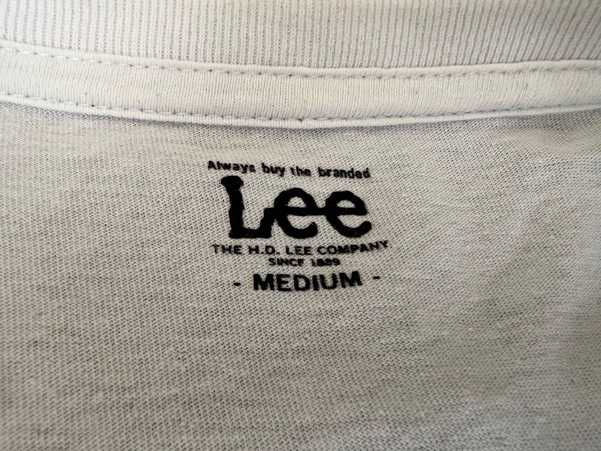 Lee メンズM 白　ホワイト　綿100% コットン　Tシャツ 半袖Tシャツ 古着　リー　レディースLくらい　カットソー