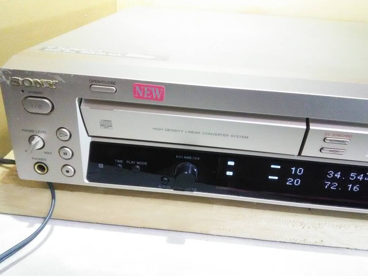 【超美品　動作品】SONY　MXD-D400　CD／MD ローディングベルト交換 　リモコン/取説付き_画像2