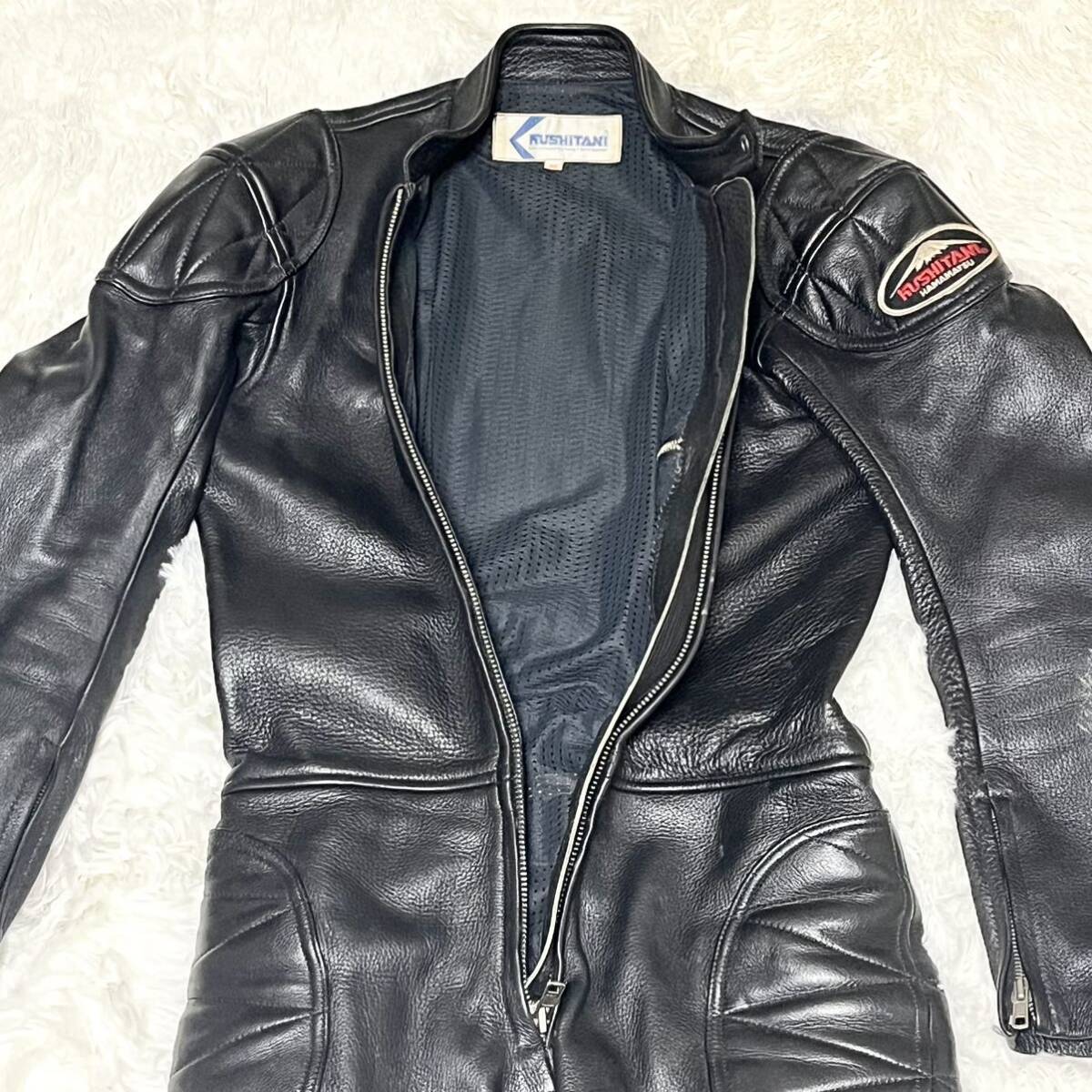 KUSHITANI クシタニ RACING SUITS レーシングスーツ 革ツナギ ツーリングウェア バイクウェア 本革 レザー 黒 ブラック 現状品 Mサイズ_画像6