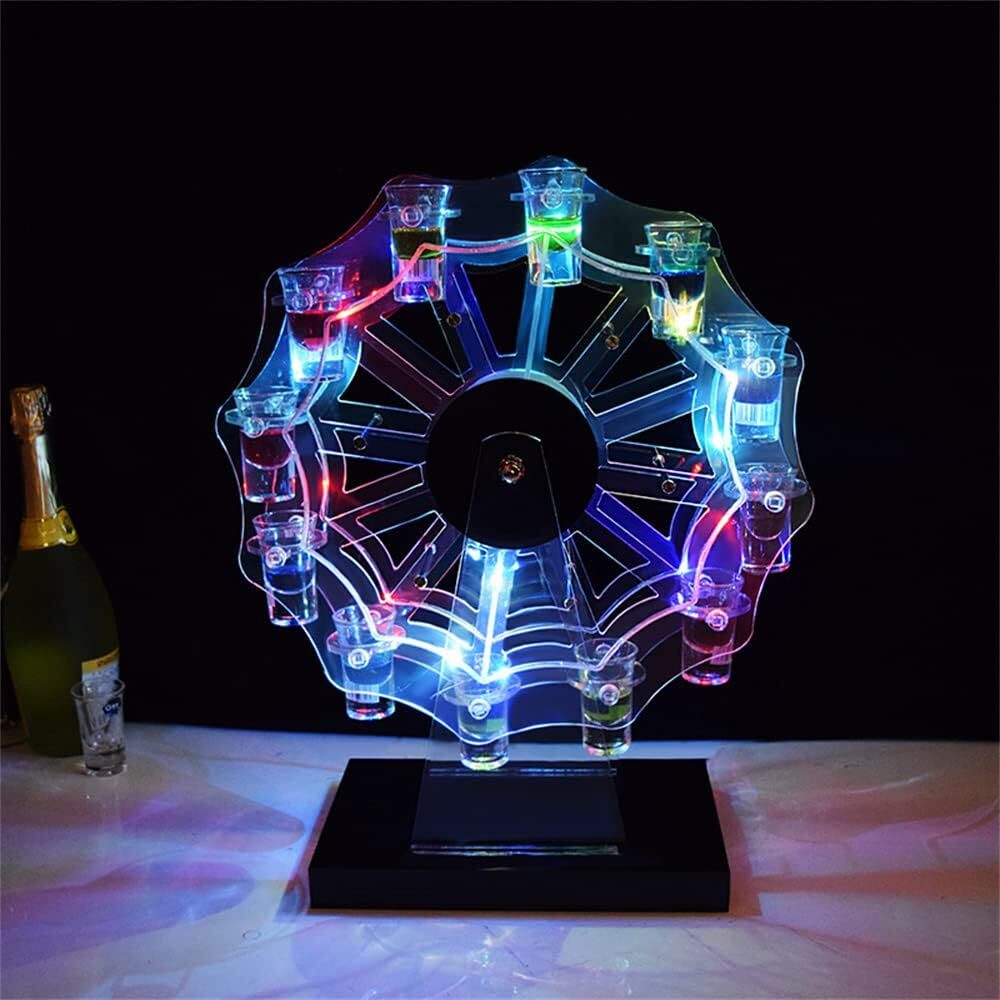  tequila viewing car LED sake bottle. display shelves wine rack rotation ice wine rack shines colorful . viewing car cup holder wine rack bar hotel 