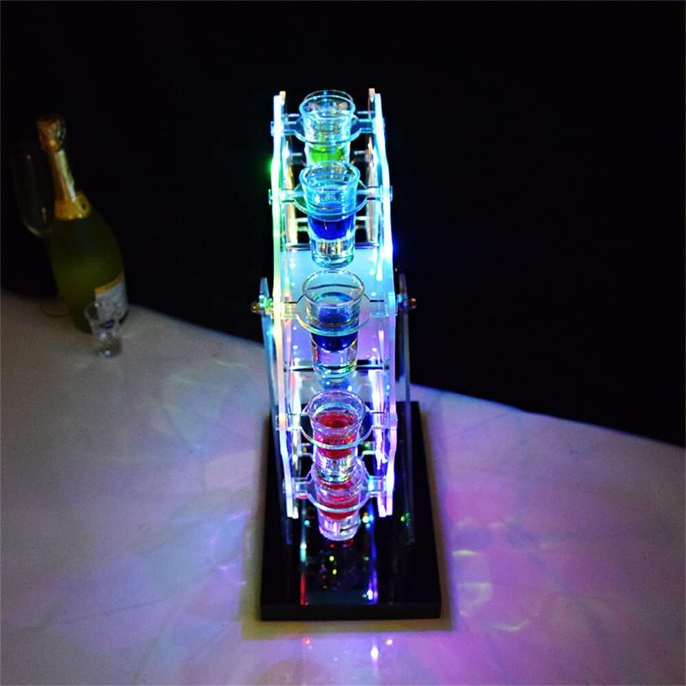  tequila viewing car LED sake bottle. display shelves wine rack rotation ice wine rack shines colorful . viewing car cup holder wine rack bar hotel 