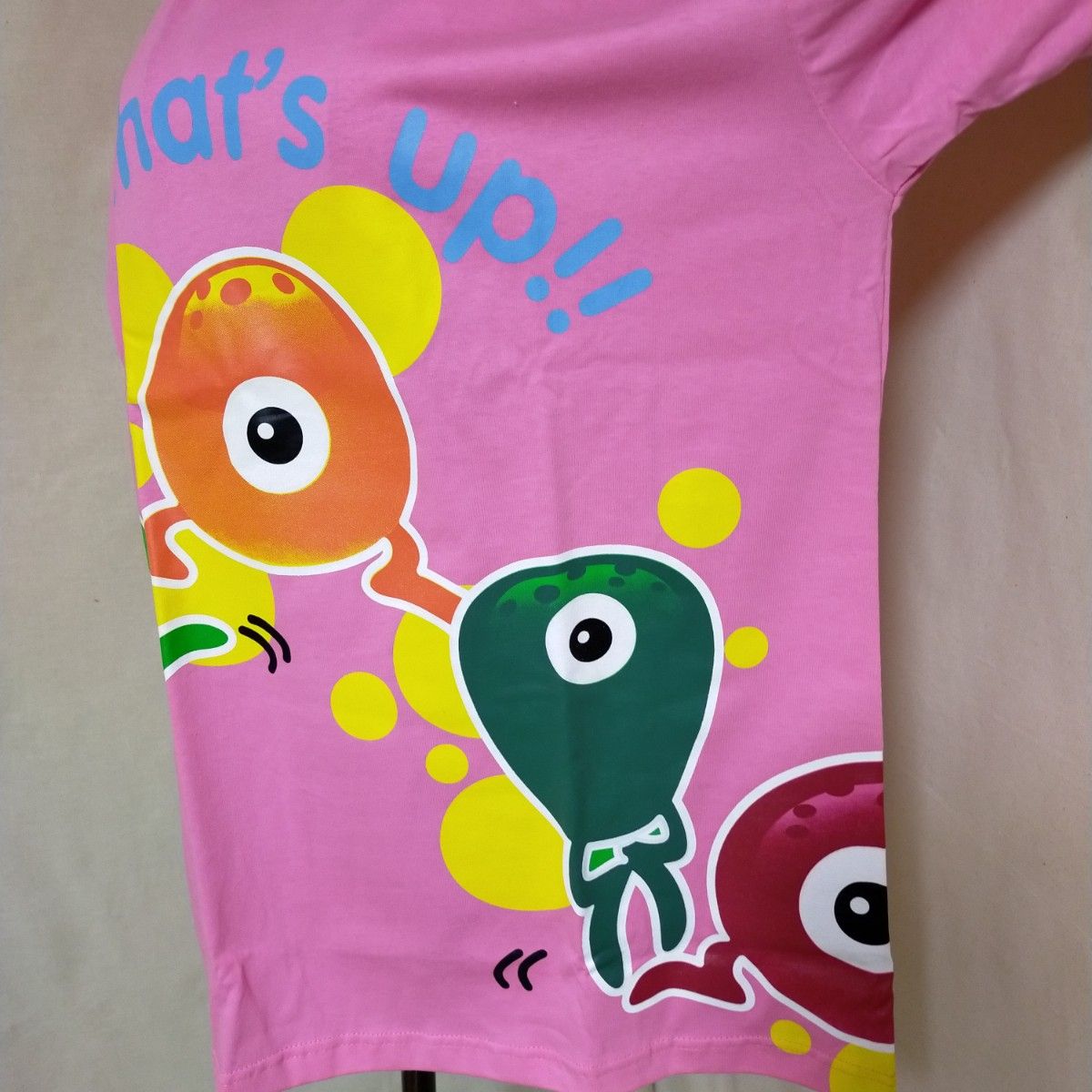 新品 ユニセックス 半袖Tシャツ 綿 Ｌサイズ プリント ピンク タグ付き クルーネック メンズ レディース