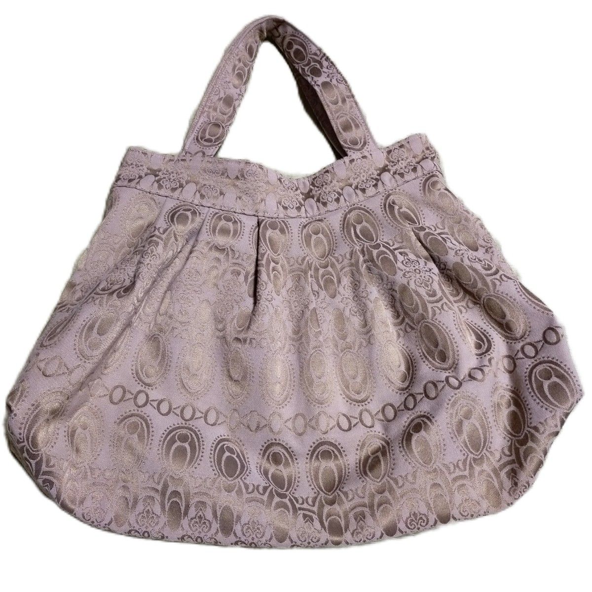 未使用品 ハンドメイド ショルダーバッグ ベージュ 布製品 レディース婦人バッグ ハンドバッグ