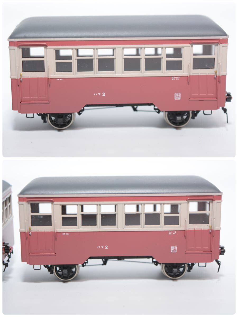 ムサシノモデル 銚子電鉄 ハフ1 ハフ2 2輌セット 新塗色 2両 鉄道模型 コレクション 説明書あり HOゲージ レトロ 希少品 MUSASHINO MODELの画像3