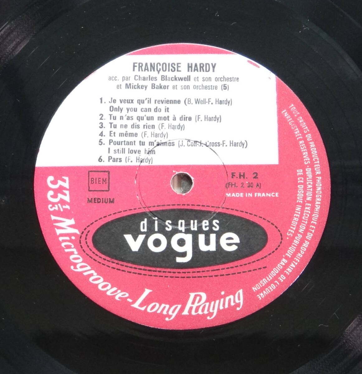希少! France Vogue オリジナル FH 2 Francois Hardy Self Title Album の画像4