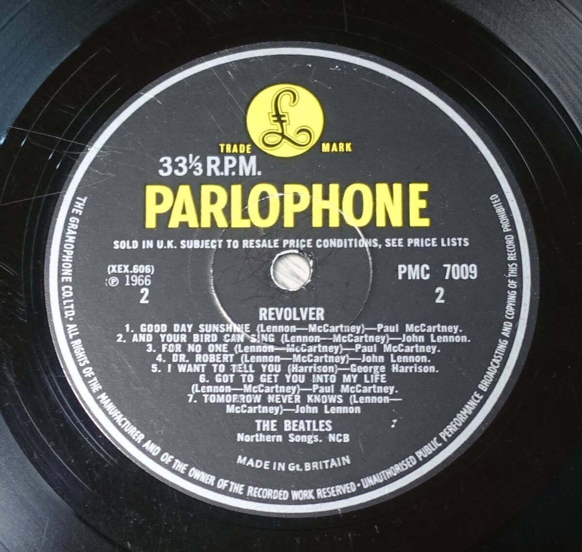 UK Original 初回 Parlophone PMC 7009 REVOLVER 1st REMIX-11 / The Beatles MAT: XEX 606-1 _画像4