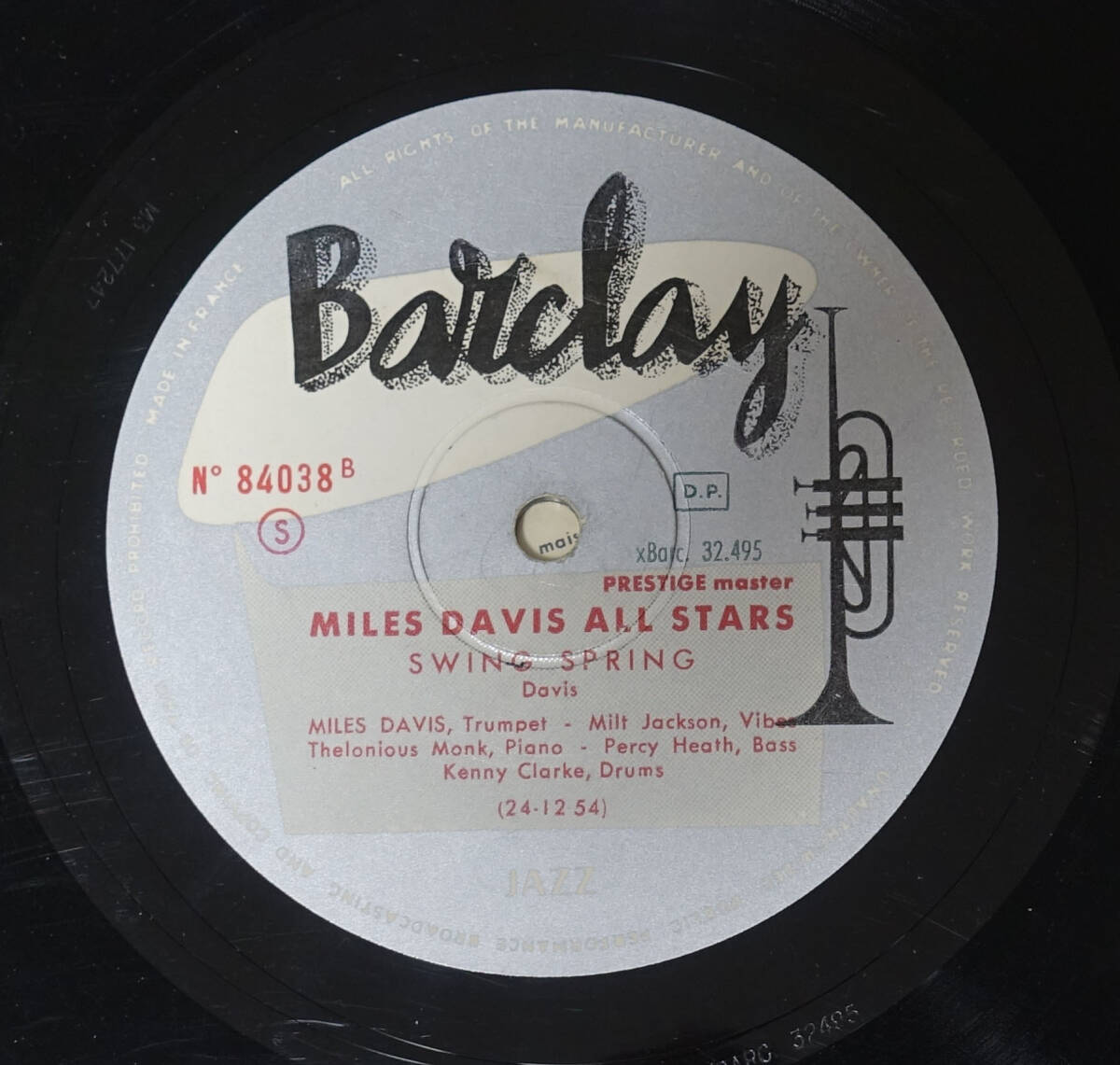 France Barclay オリジナル Bag’s Groove / Miles Davis All Stars_画像4
