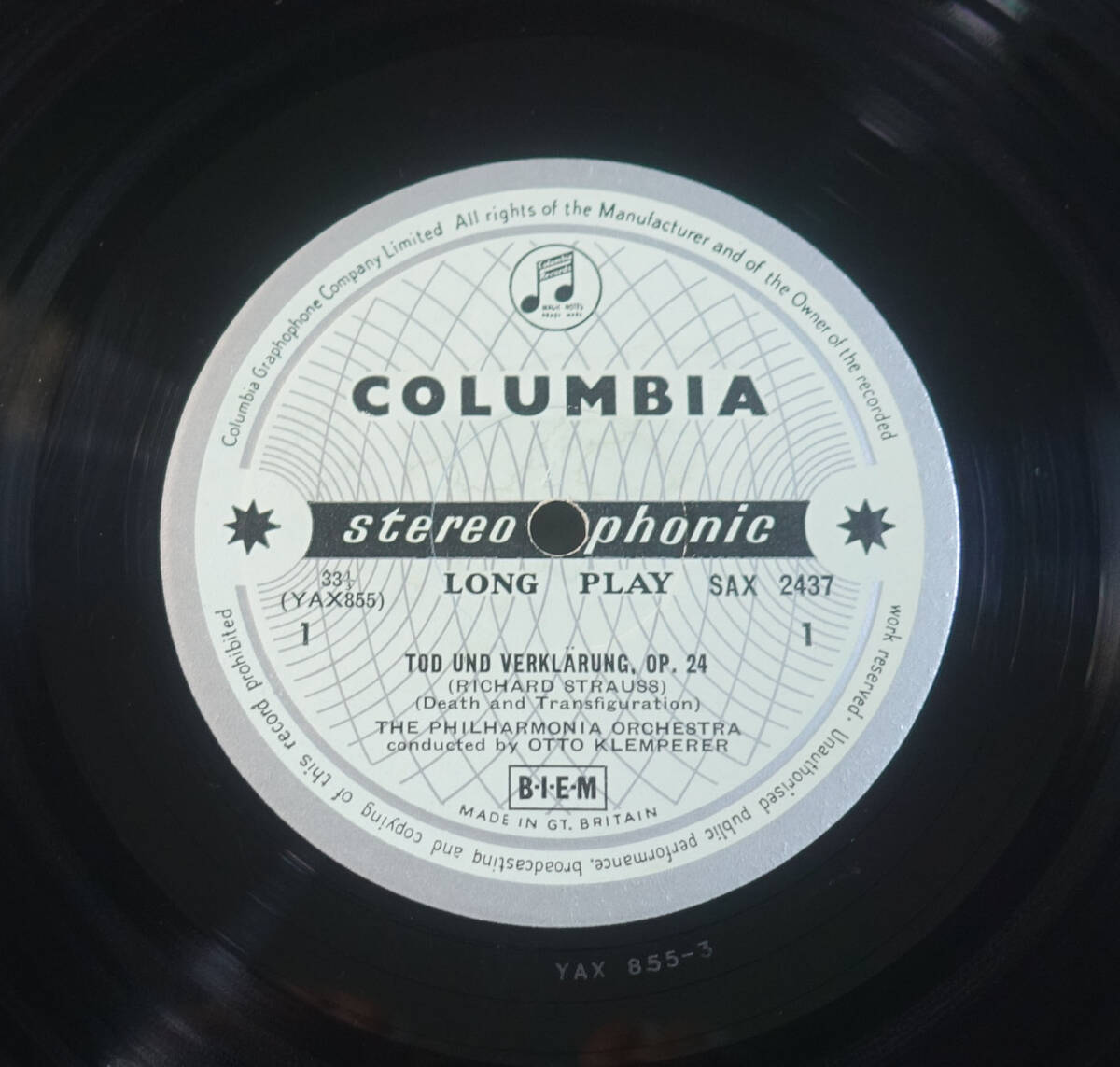 極上品! 英Columbia SAX 2347 B&S R・シュトラウス: 管弦楽作品集 クレンペラーの画像3