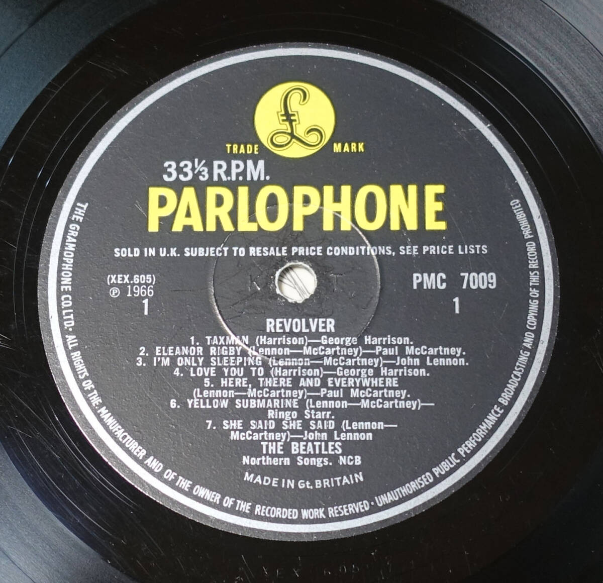 UK Original 初回 Parlophone PMC 7009 REVOLVER 1st REMIX-11 / The Beatles MAT: XEX 606-1 _画像5