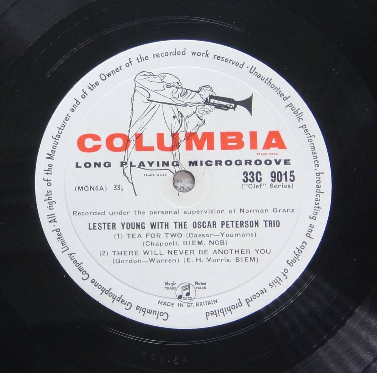 極美盤! UK Columbia オリジナル 33C 9001&9015 Lester Young with The Oscar Peterson Trio の画像4