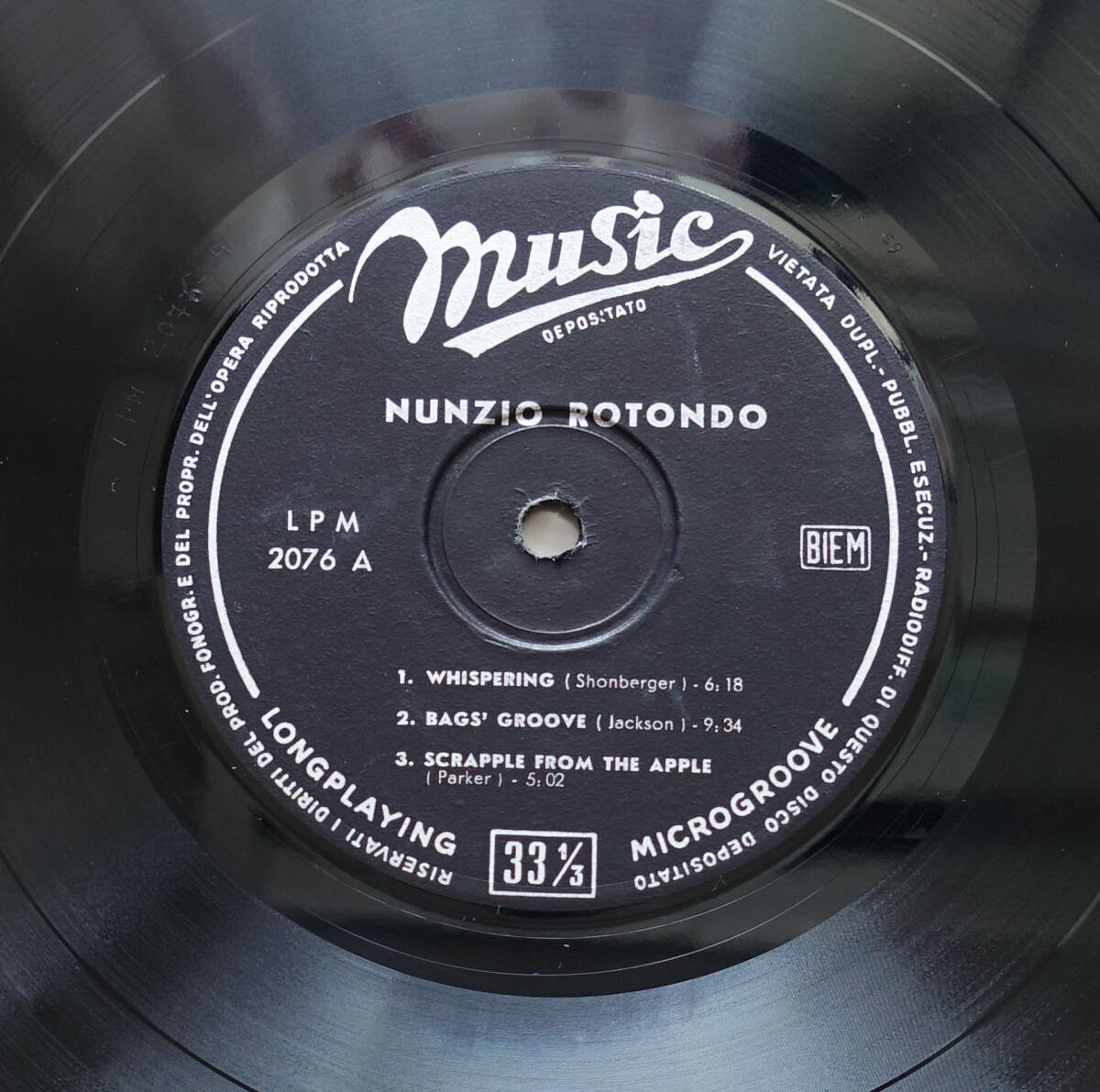 超レア! Italy Music LPM 2076 完全オリジナル The Artistry of Nunzio Rotondoの画像3