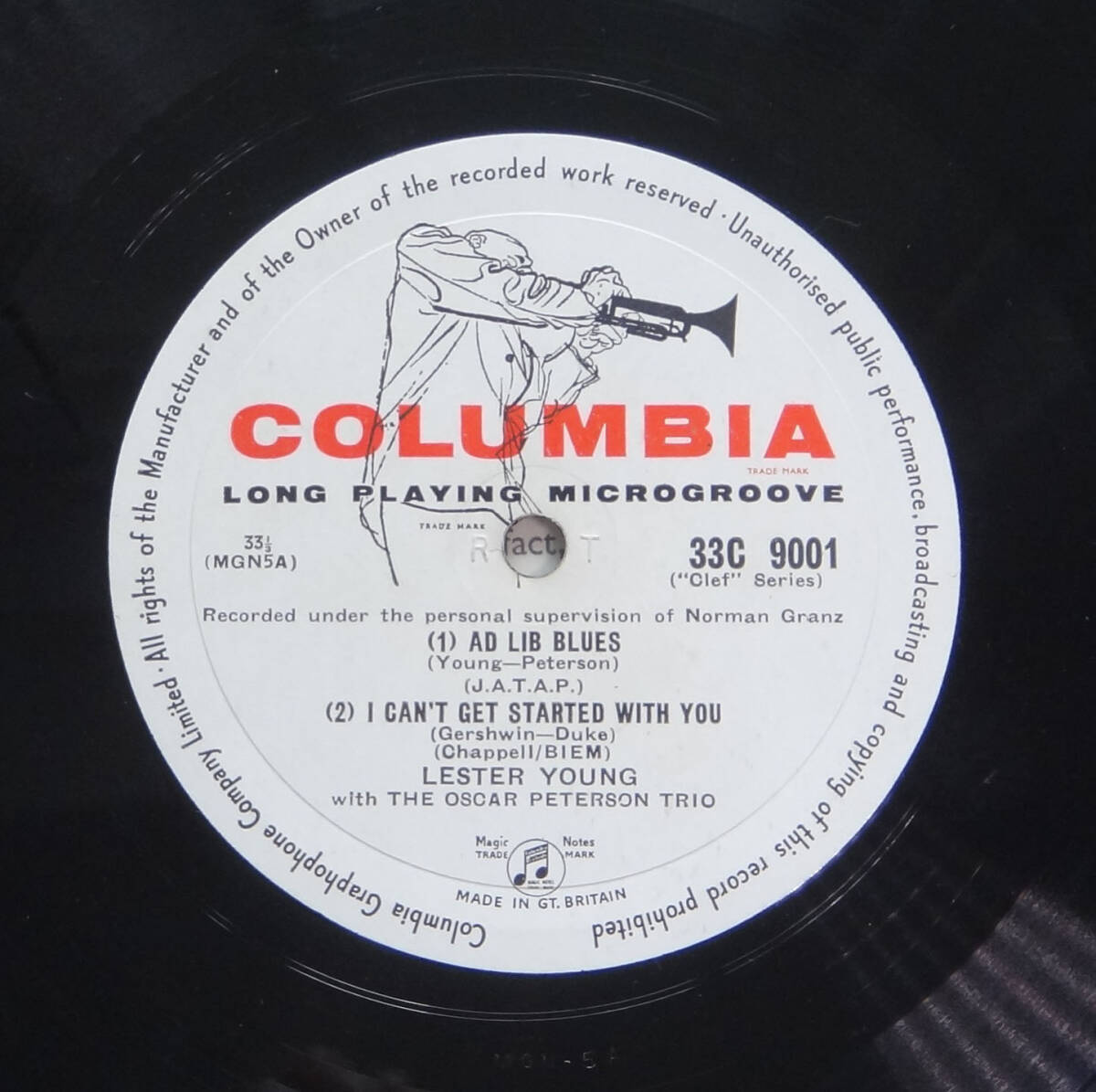極美盤! UK Columbia オリジナル 33C 9001&9015 Lester Young with The Oscar Peterson Trio の画像3